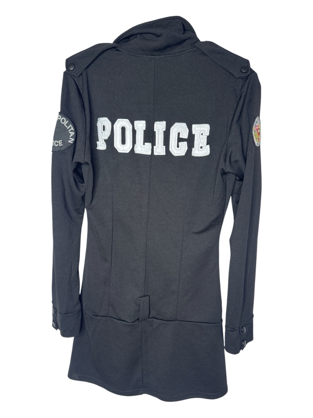 Spirit Black Long-Sleeve Snap-Front Police Officer Shirt Dress. Size Large.